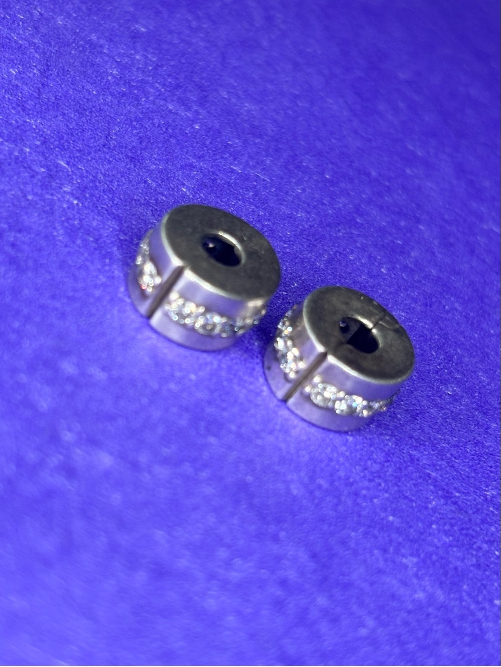 Pandora Clear CZ Clip Charms Set S925 ALE Sterling Silver Pair